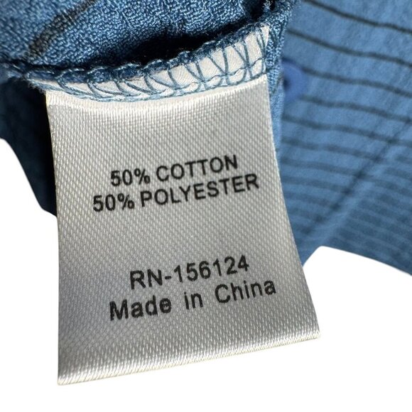 Shana Blue top buttons down the back boxy lagenlook Size Medium - Picture 9 of 10